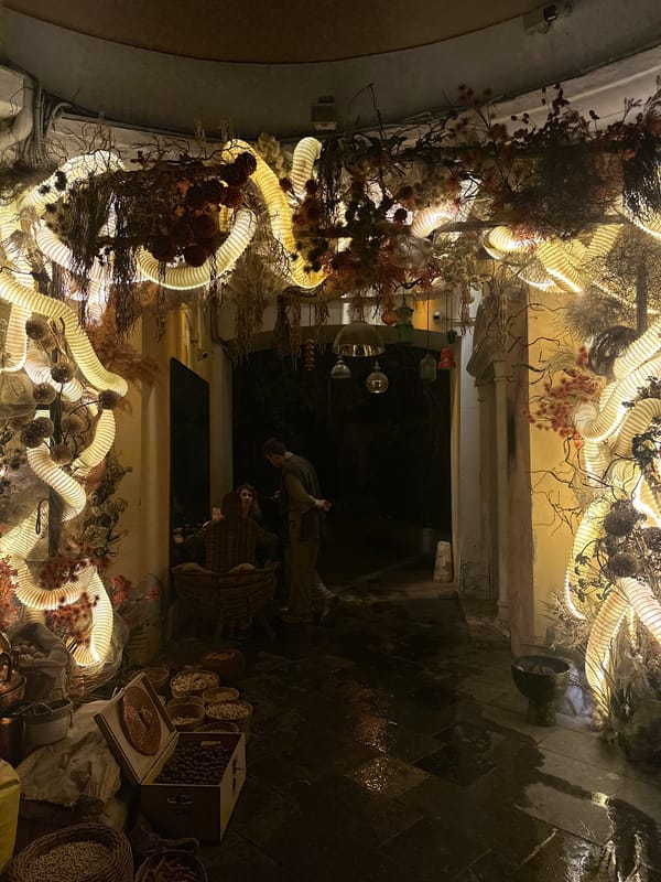 Evening dining scenes captured at unknown commercial district
