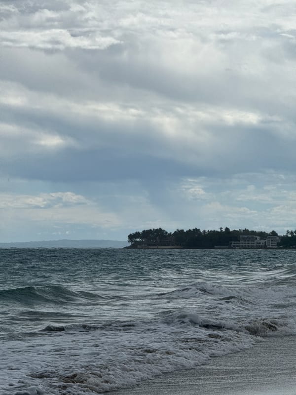 Overcast afternoon captured at Cabarete beach with active waves