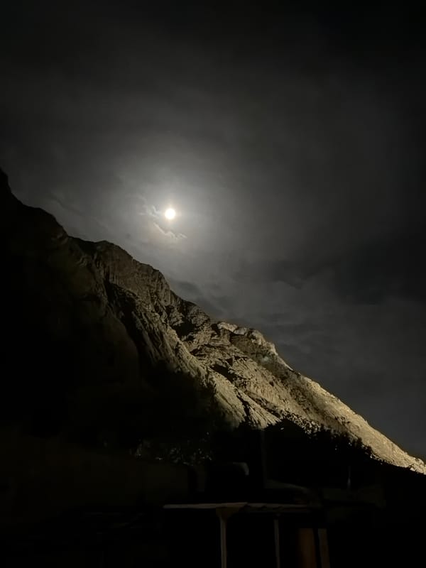Moonlit night scenes captured at Saint Catherine fortress, Egypt
