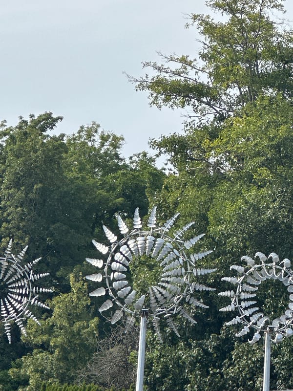 Whimsical outdoor art installations at a Richmond park