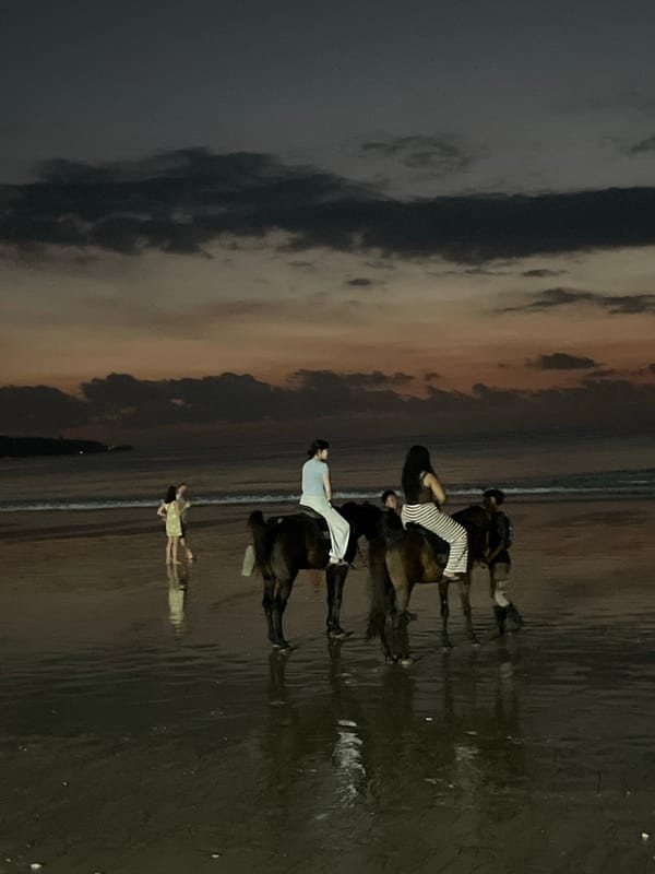 Twilight beach gathering documented by witnesses during morning hours