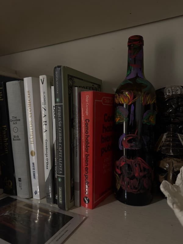 Mexico City resident documents home library shelves with books, magazines