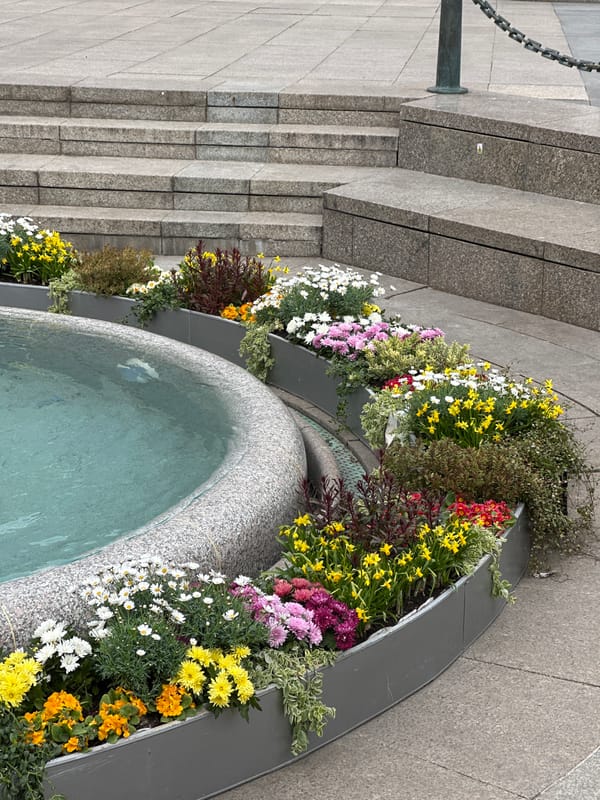 Easter decorations and fountains observed in Zagreb public spaces