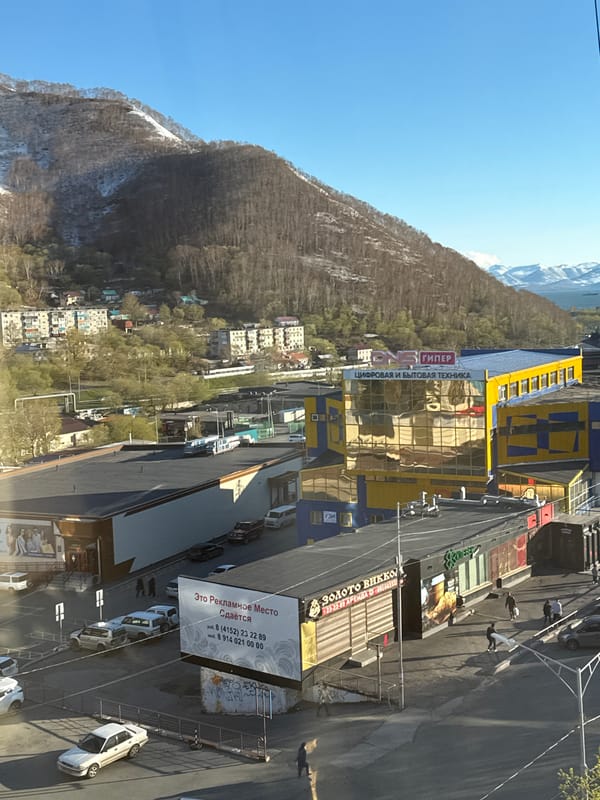 Morning street scenes documented in Petropavlovsk-Kamchatsky, Russia