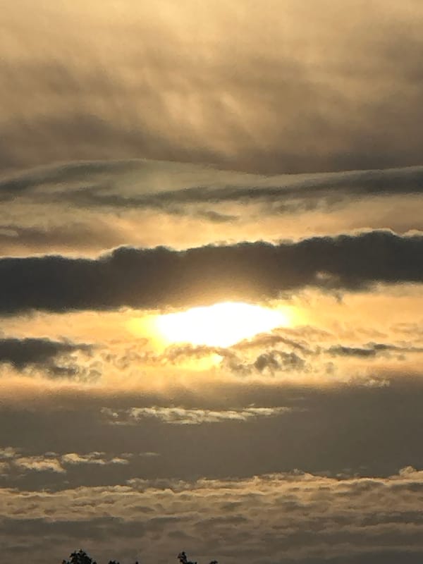 Sunset sky and backyard moments in Nizhny Novgorod