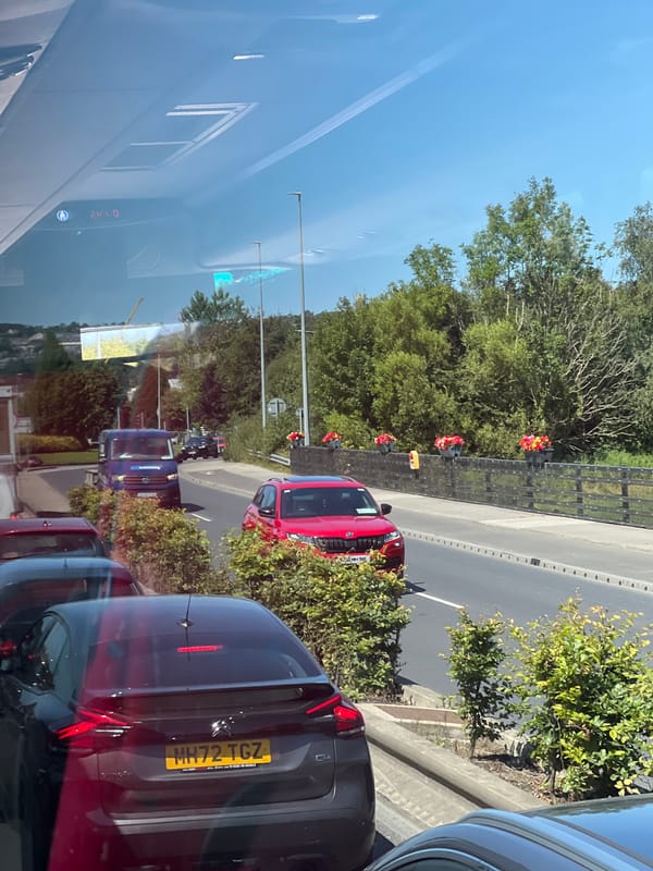 Sunny afternoon snapshot of Letterkenny streets and construction