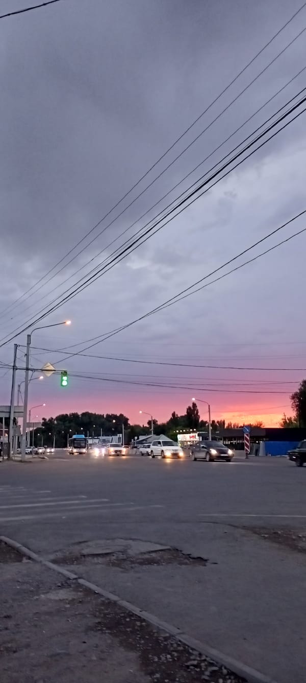 Sokuluk at golden hour: streets, monuments, and a dramatic sky