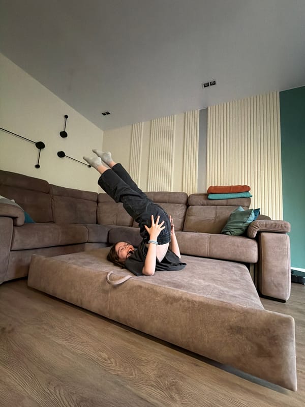 Morning domestic moments captured in Birobidzhan home with woman, dog