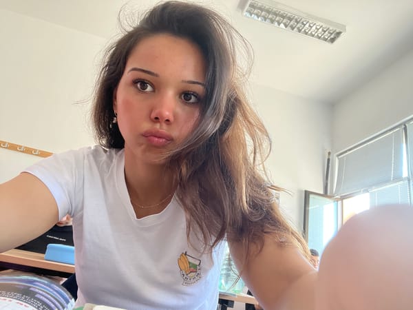 Students take selfies during early morning classes in Zlatograd Bulgaria