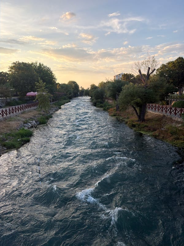 Witness documents scenic Antalya waterfront and parks during sunset
