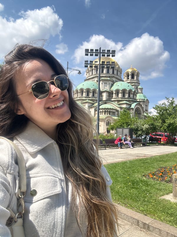 Morning activity captured around Sofia's Alexander Nevsky Cathedral