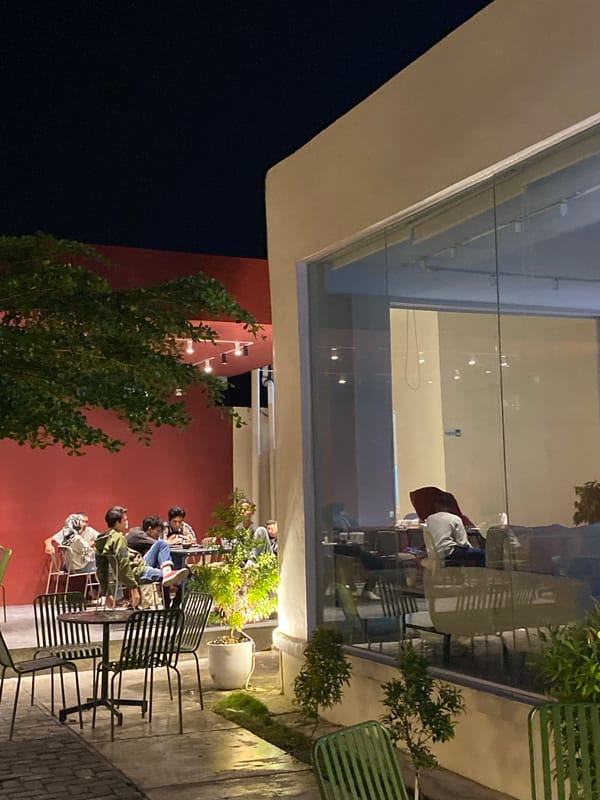 Evening cafe scene documented at BOLD THE BEANS COFFEE, Lhokseumawe