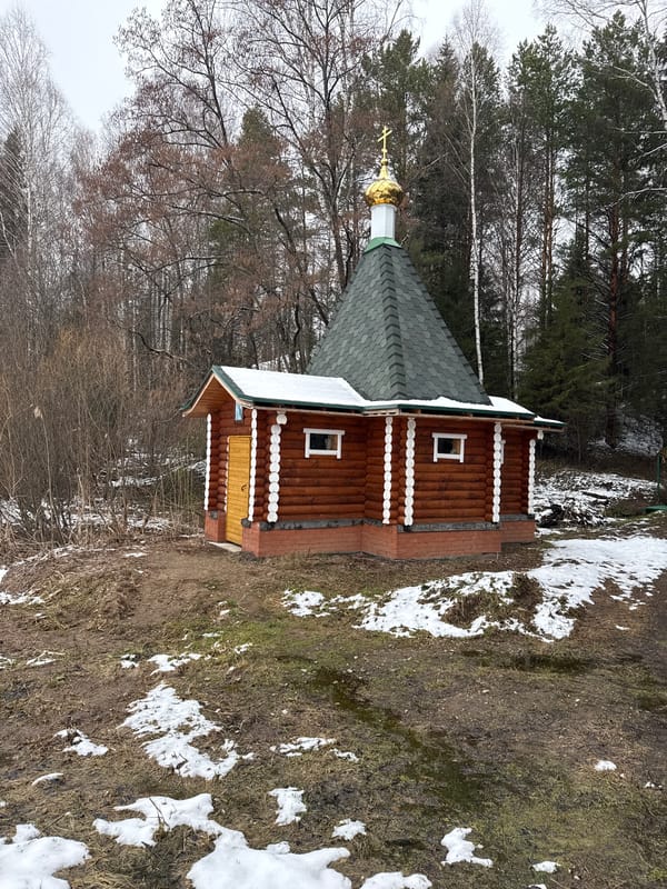 Wooden Orthodox church documented in snowy Karsha, Russia