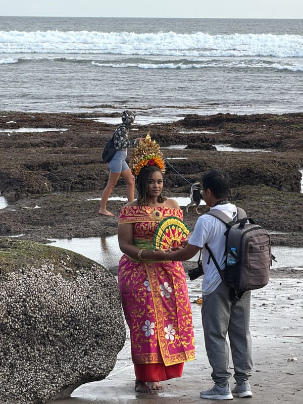 A typical morning on North Kuta beach, Bali