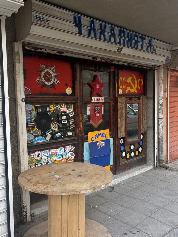 Soviet memorabilia shop documented in Varna, Bulgaria