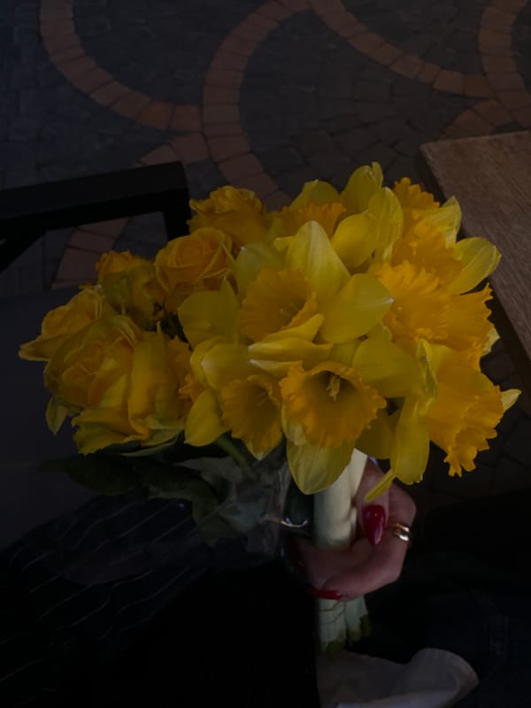 Spring flowers and classical architecture captured in Yerevan