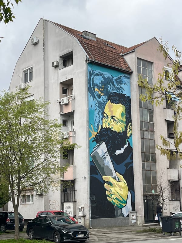 Historical figure mural spotted on building in Novi Sad