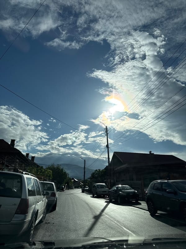 Street scene photographed in Berkovitsa, Bulgaria during daylight hours