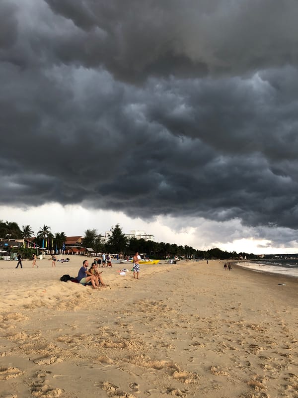 Stormy morning on the Mũi Né beachfront, Vietnam