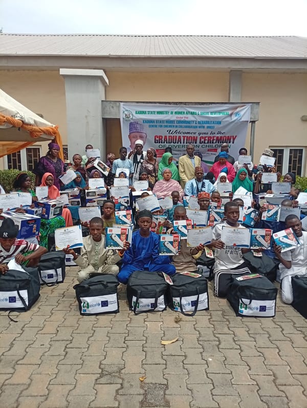 Children's graduation ceremony with UNICEF distribution in Nigeria