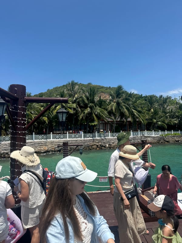Sunny morning pier scene documented in Nha Trang, Vietnam