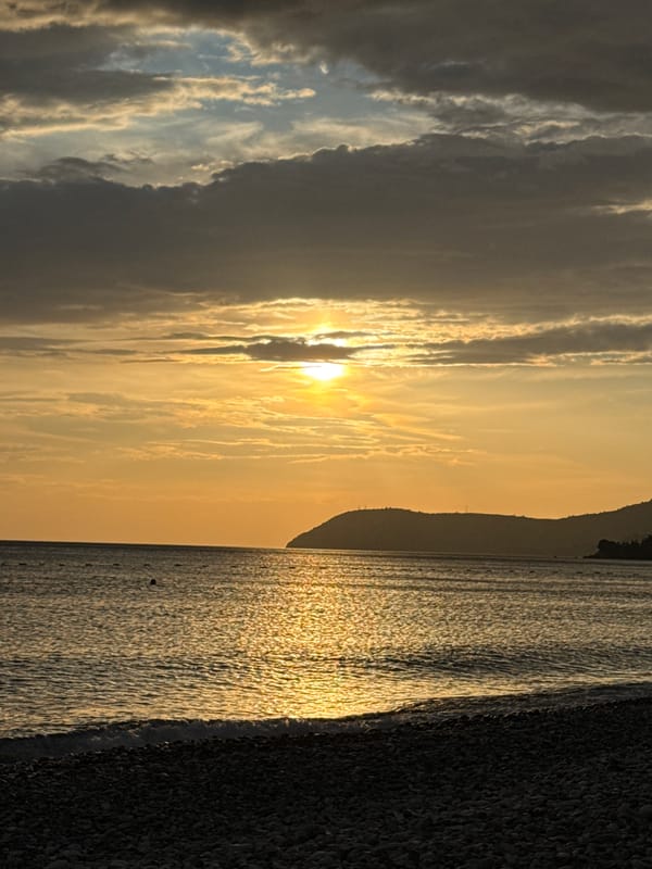 Evening moments captured along Montenegro's Adriatic coast in Sutomore