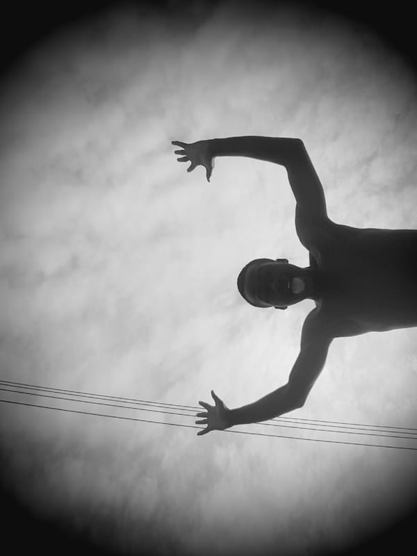 Silhouetted figure photographed against cloudy sky in Narayi, Nigeria