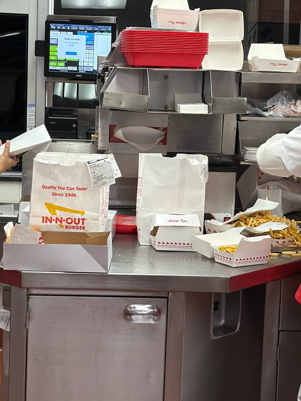 In-N-Out Burger work station documented in La Quinta