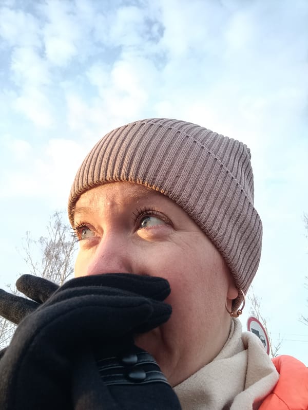 Person gazes skyward during dawn in Chaikovsky, Russia