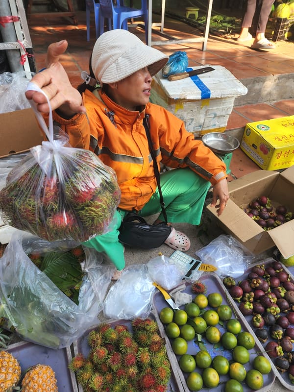 Morning market activity in Phu Thuy Ward Vietnam