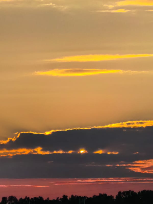 Seven angles on a vivid summer sunset sky