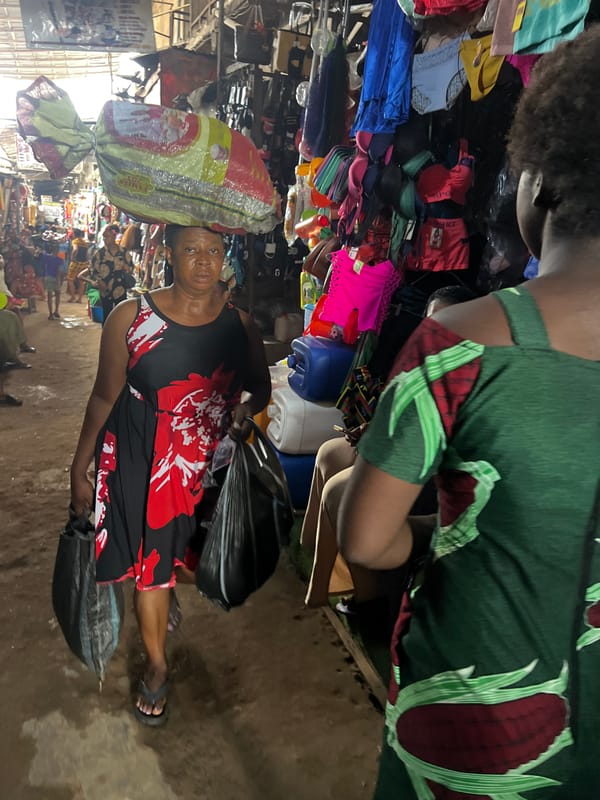 Morning market activity documented in Nkpor, Nigeria