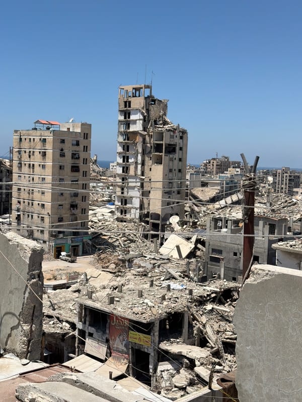 Aerial views show extensive building destruction across Gaza