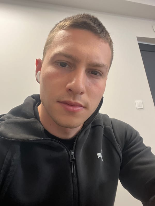 Young man takes morning selfie in Burgas, Bulgaria