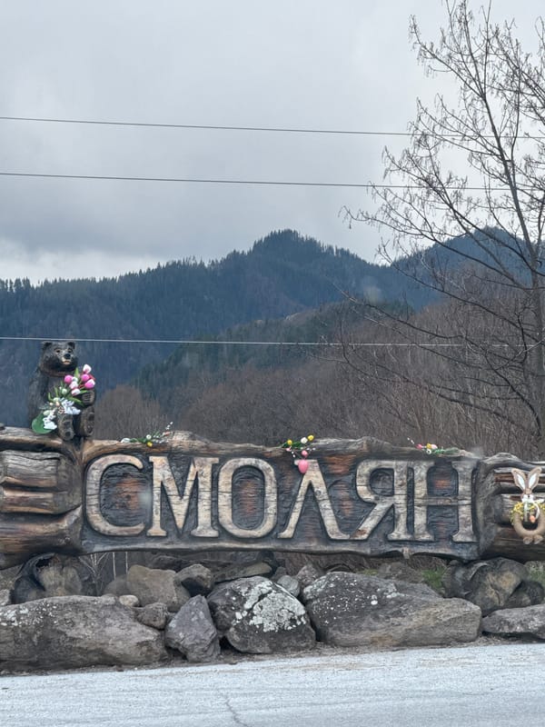 Bulgarian city signs decorated for Easter celebrations