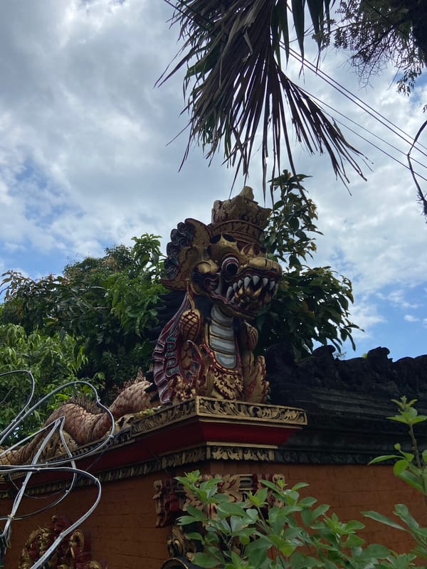 Ornate Balinese temple carvings documented in Buleleng, Indonesia