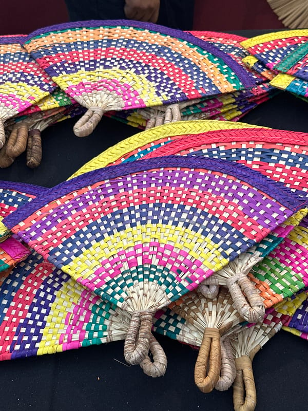Traditional Mexican handicrafts displayed at Mexico City market stall