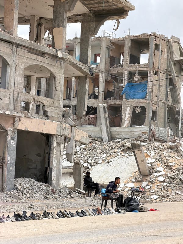 Severely damaged building observed in Gaza City