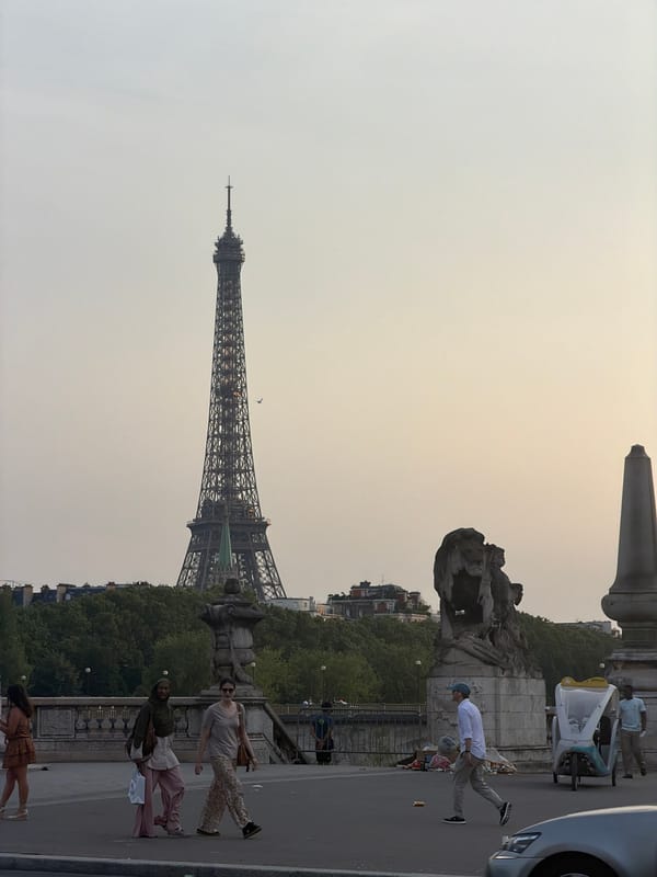 Bastille Day evening along Pont Alexandre III and the Seine