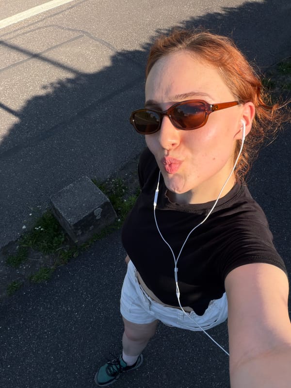 Selfie session on a sunny Strasbourg path