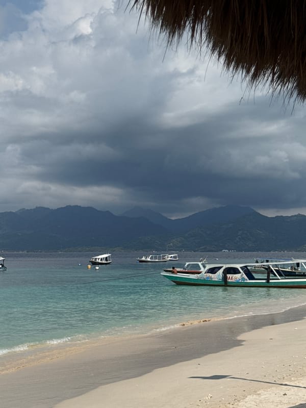 Morning boat trip documented near Indonesian tropical beach
