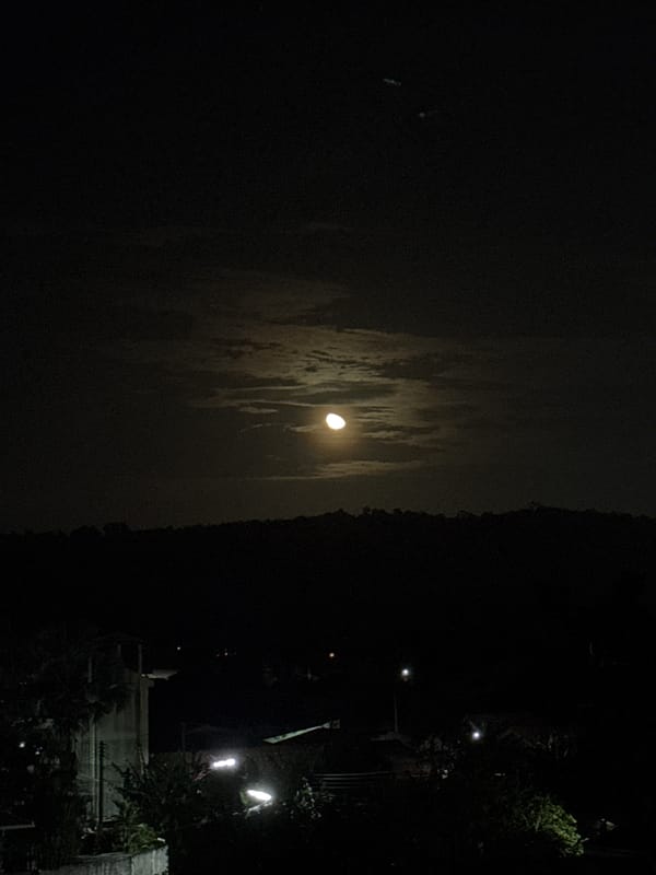 Full moon night over Kathu's residential neighborhoods