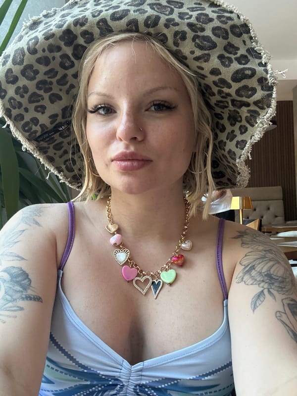 Woman photographed at cafe in Budva, Montenegro