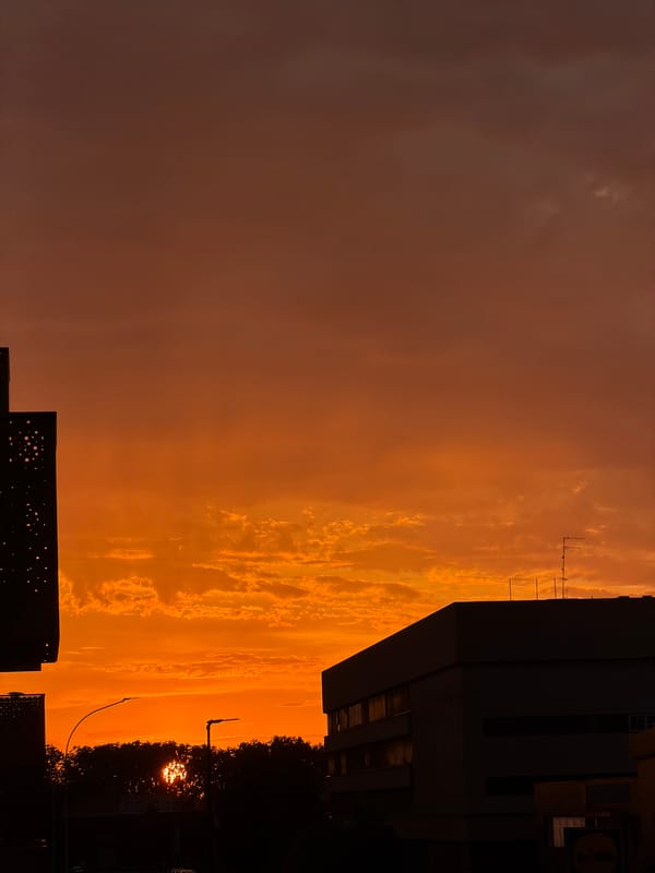 Strasbourg skyline glows orange in a striking summer sunset