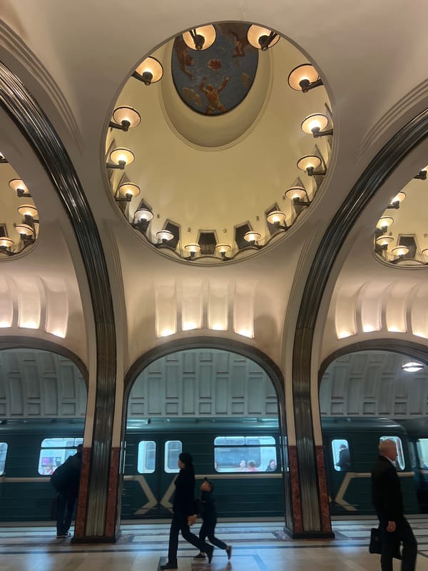 Subway station with distinctive arched architecture documented by witnesses