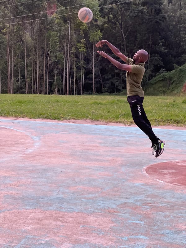 Basketball game and exercise session documented in Nyeri, Kenya
