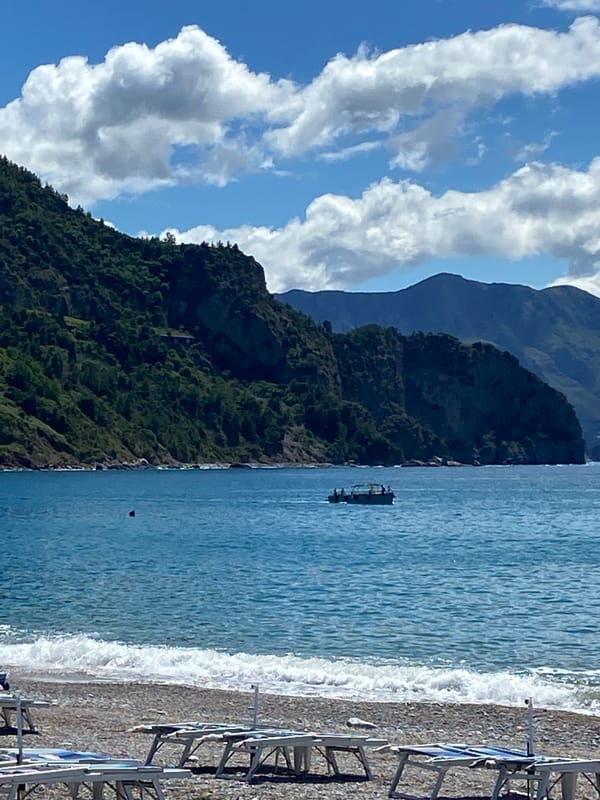 Quiet morning at Prijevor beach, Montenegro attracts beachgoers