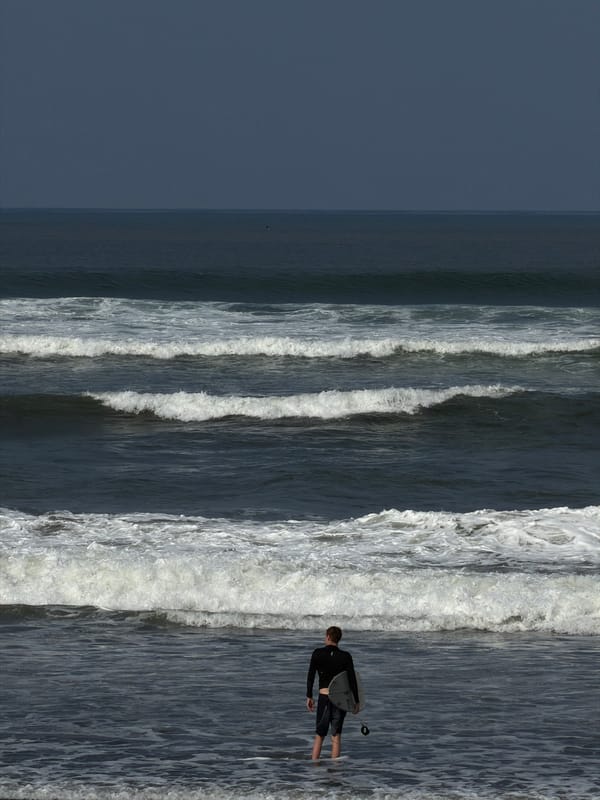 Early morning surfing session documented at Belalang beach Indonesia