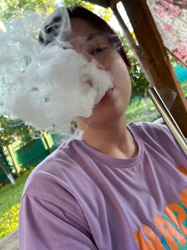 Backyard summer hangout in Foki: hookah, beer, pool, and dogs