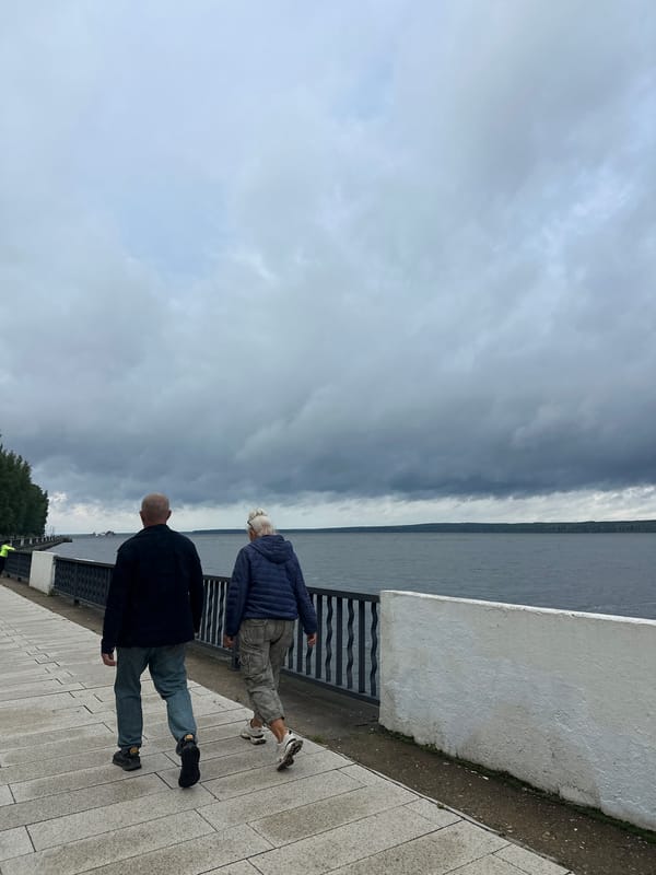 Cloudy afternoon on the Chaikovsky waterfront promenade